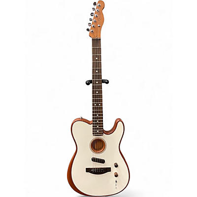 Used Fender Acoustasonic Player Telecaster Olympic White Acoustic Electric Guitar