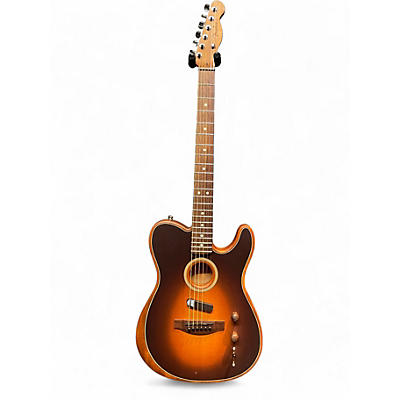 Used Fender Acoustasonic Player Telecaster Shadow Burst Acoustic Electric Guitar