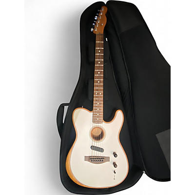 Used Fender Acoustasonic Player Telecaster WHITE Acoustic Electric Guitar