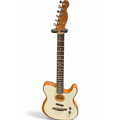 Used Fender Acoustasonic Player Telecaster WHITE Acoustic Electric Guitar
