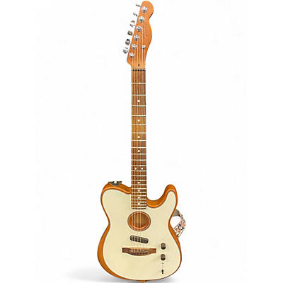 Used Fender Acoustasonic Player Telecaster WHITE Acoustic Electric Guitar