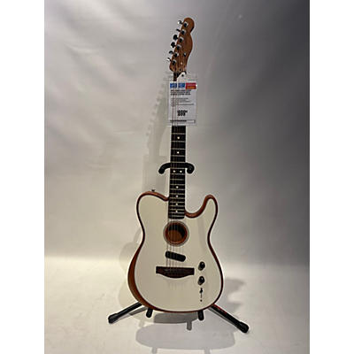 Fender Used Fender Acoustasonic Player Telecaster White Acoustic Electric Guitar