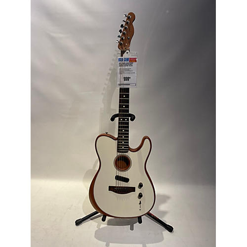 Fender Used Fender Acoustasonic Player Telecaster White Acoustic Electric Guitar White