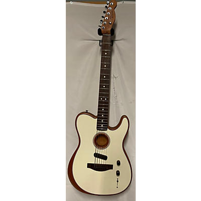 Fender Used Fender Acoustasonic Player Telecaster White Acoustic Electric Guitar