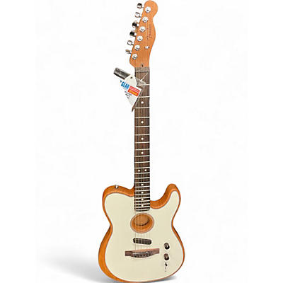 Used Fender Acoustasonic Player Telecaster White Acoustic Electric Guitar