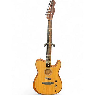 Used Fender Acoustasonic Player Telecaster Wood Grain Acoustic Electric Guitar