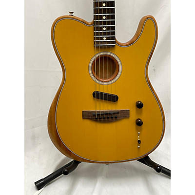 Fender Used Fender Acoustasonic Player Telecaster Worn TV Yellow Acoustic Electric Guitar