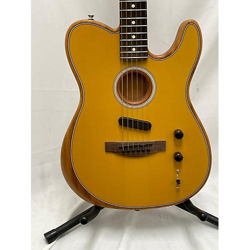 Fender Used Fender Acoustasonic Player Telecaster Worn TV Yellow Acoustic Electric Guitar Worn TV Yellow