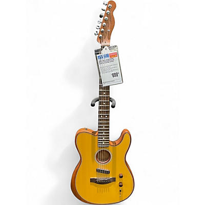 Used Fender Acoustasonic Player Telecaster Yellow Acoustic Electric Guitar