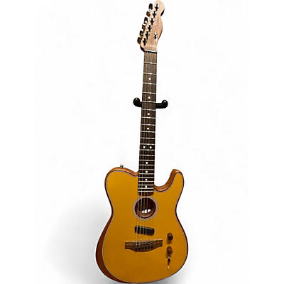 Used Fender Acoustasonic Player Telecaster Yellow Acoustic Electric Guitar