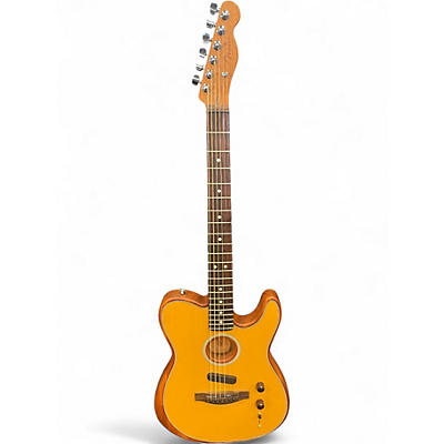 Used Fender Acoustasonic Player Telecaster Yellow Acoustic Electric Guitar