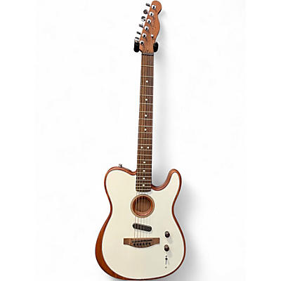 Used Fender Acoustasonic Player Telecaster artic white Acoustic Electric Guitar