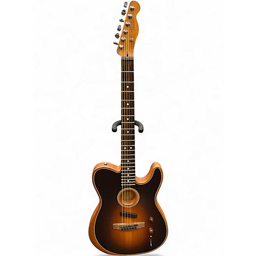 Used Fender Acoustasonic Player Telecaster bourbon burst Acoustic Electric Guitar bourbon burst