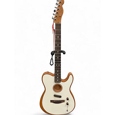 Used Fender Acoustasonic Player Telecaster white Acoustic Electric Guitar