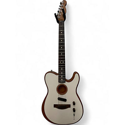Used Fender Acoustasonic Player Telecaster white Acoustic Electric Guitar