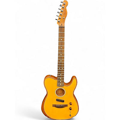 Used Fender Acoustasonic Player Telecaster yellow Acoustic Electric Guitar