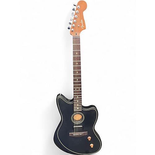 Used Fender Acoustasonic Standard Jazzmaster Black Acoustic Electric Guitar Black