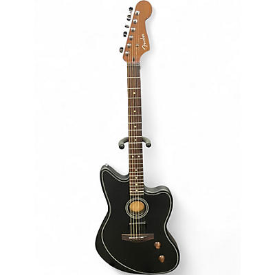 Used Fender Acoustasonic Standard Jazzmaster Black Acoustic Electric Guitar