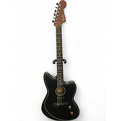 Used Fender Acoustasonic Standard Jazzmaster Black Acoustic Electric Guitar