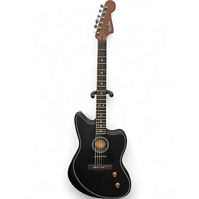 Used Fender Acoustasonic Standard Jazzmaster Black Acoustic Guitar