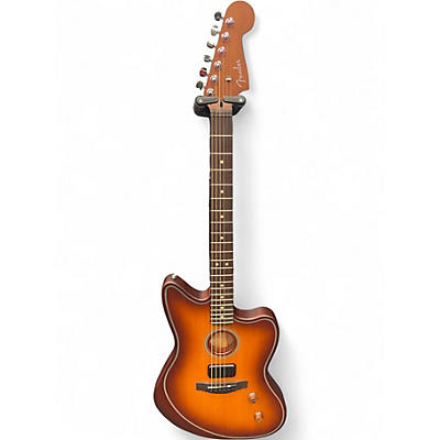 Used Fender Acoustasonic Standard Jazzmaster Honey Burst Acoustic Electric Guitar