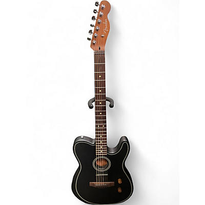 Used Fender Acoustasonic Standard Telecaster Black Acoustic Electric Guitar