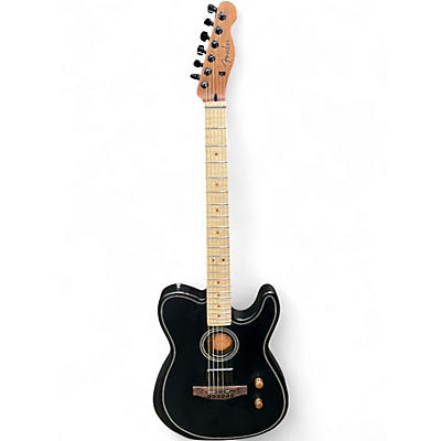 Used Fender Acoustasonic Standard Telecaster Black Acoustic Electric Guitar