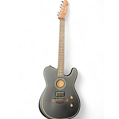 Used Fender Acoustasonic Telecaster Black Acoustic Electric Guitar