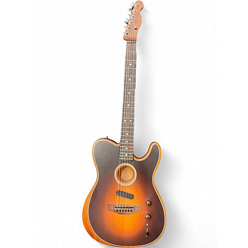 Used Fender Acoustisonic Telecaster sunburst Acoustic Electric Guitar sunburst