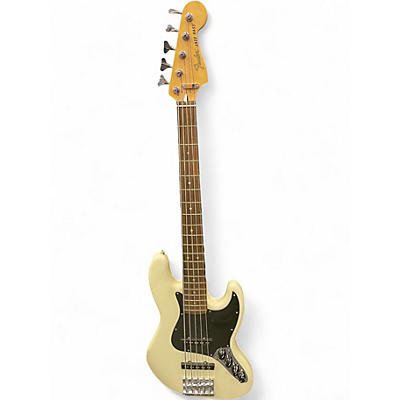 Used Fender Active Jazz Bass WHITE Electric Bass Guitar
