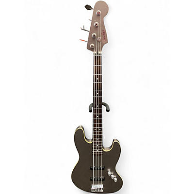 Used Fender Aerodyne Jazz Bass Metallic Gray Electric Bass Guitar