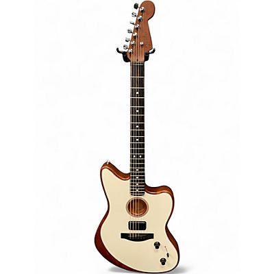 Used Fender American Acoustasonic Jazzmaster  Arctic White Acoustic Electric Guitar
