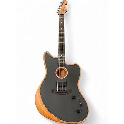 Used Fender American Acoustasonic Jazzmaster Black Acoustic Electric Guitar