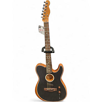 Used Fender American Acoustasonic Jazzmaster Black Acoustic Electric Guitar