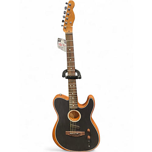 Used Fender American Acoustasonic Jazzmaster Black Acoustic Electric Guitar Black