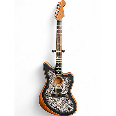 Used Fender American Acoustasonic Jazzmaster Black Pasily Acoustic Electric Guitar