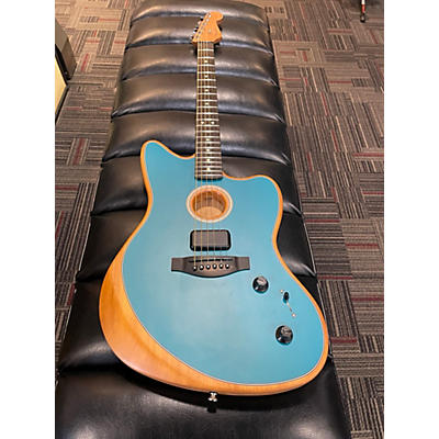 Fender Used Fender American Acoustasonic Jazzmaster Blue Acoustic Electric Guitar