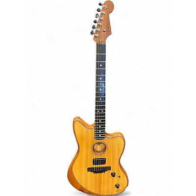 Used Fender American Acoustasonic Jazzmaster Natural Acoustic Electric Guitar