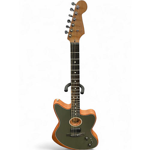 Used Fender American Acoustasonic Jazzmaster Tungsten Acoustic Electric Guitar Tungsten