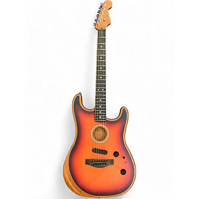 Fender Used Fender American Acoustasonic Stratocaster 3 Tone Sunburst Acoustic Electric Guitar