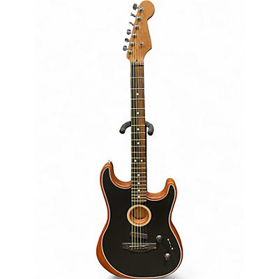 Used Fender American Acoustasonic Stratocaster BLACK Acoustic Electric Guitar