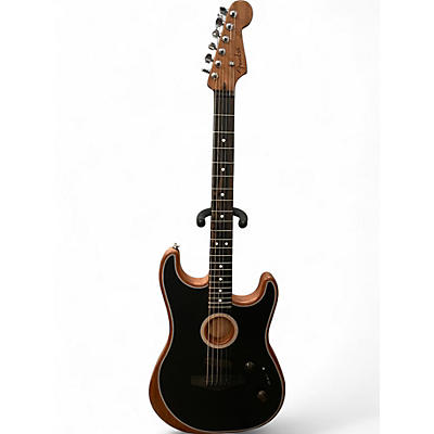 Used Fender American Acoustasonic Stratocaster Black Acoustic Electric Guitar