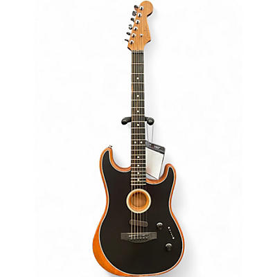 Used Fender American Acoustasonic Stratocaster Black Acoustic Electric Guitar