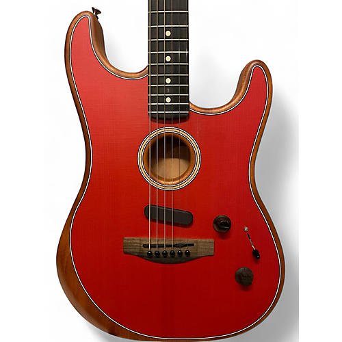 Fender Used Fender American Acoustasonic Stratocaster Dakota Red Acoustic Electric Guitar Dakota Red