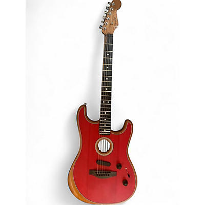 Used Fender American Acoustasonic Stratocaster Dakota Red Acoustic Electric Guitar
