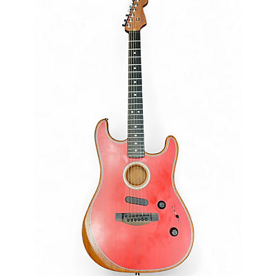 Used Fender American Acoustasonic Stratocaster Dakota Red Acoustic Electric Guitar