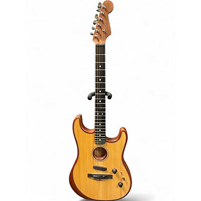 Used Fender American Acoustasonic Stratocaster Natural Acoustic Electric Guitar