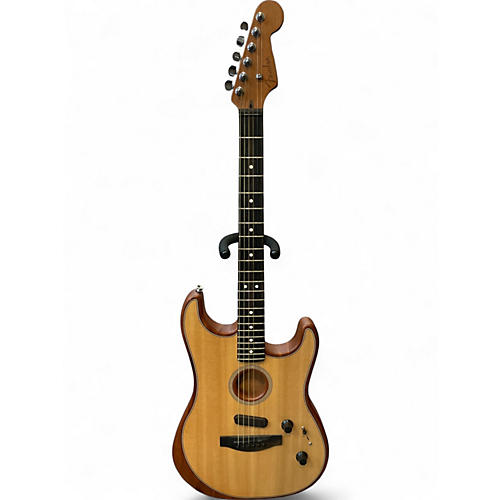 Used Fender American Acoustasonic Stratocaster Natural Acoustic Electric Guitar Natural