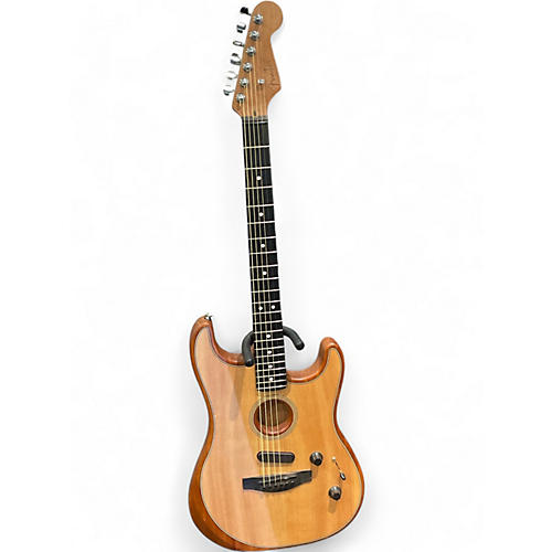 Used Fender American Acoustasonic Stratocaster Natural Acoustic Electric Guitar Natural