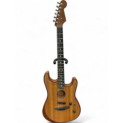 Used Fender American Acoustasonic Stratocaster Natural Acoustic Electric Guitar